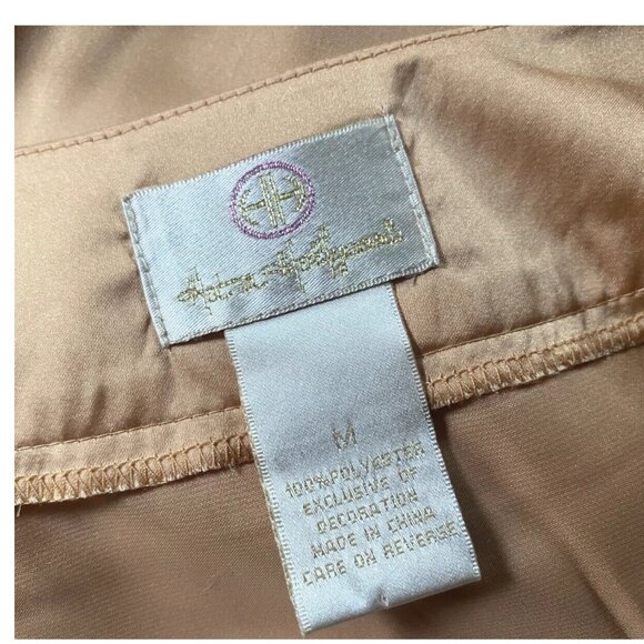 HOT IN HOLLYWOOD Peach Turquoise Collar BOHEMIAN Blouse Tunic Shirt *MEDIUM* - Picture 6 of 6